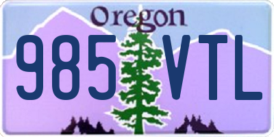 OR license plate 985VTL