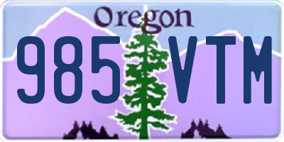 OR license plate 985VTM