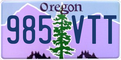 OR license plate 985VTT