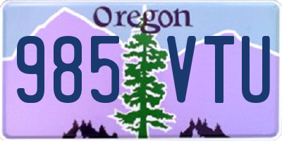 OR license plate 985VTU