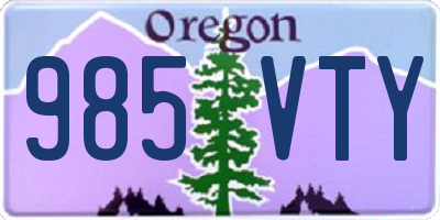 OR license plate 985VTY