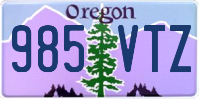 OR license plate 985VTZ