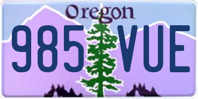 OR license plate 985VUE