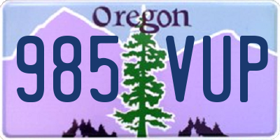 OR license plate 985VUP
