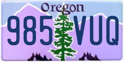 OR license plate 985VUQ