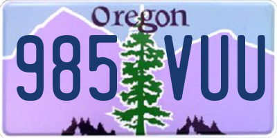 OR license plate 985VUU