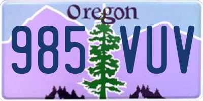 OR license plate 985VUV
