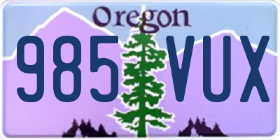 OR license plate 985VUX