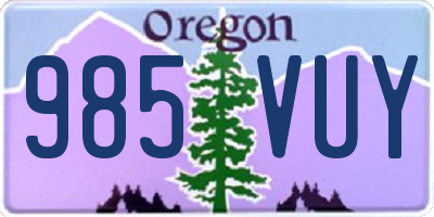 OR license plate 985VUY