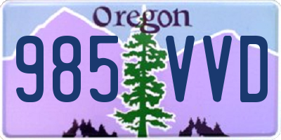 OR license plate 985VVD
