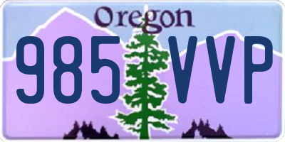 OR license plate 985VVP