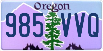 OR license plate 985VVQ