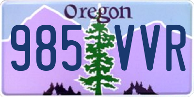 OR license plate 985VVR