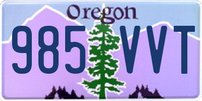 OR license plate 985VVT