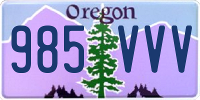 OR license plate 985VVV