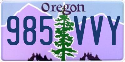 OR license plate 985VVY