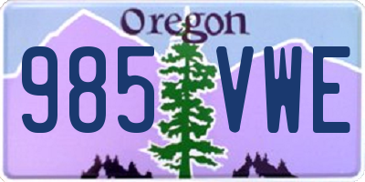 OR license plate 985VWE