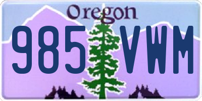 OR license plate 985VWM