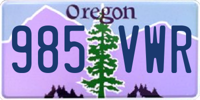 OR license plate 985VWR