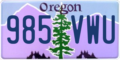OR license plate 985VWU