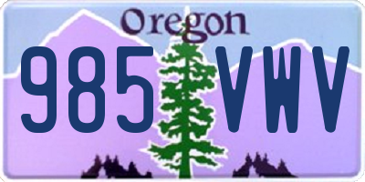 OR license plate 985VWV