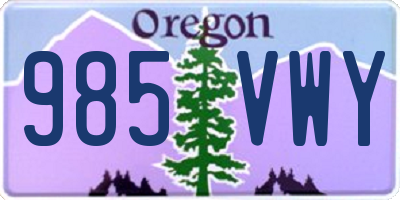 OR license plate 985VWY