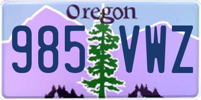 OR license plate 985VWZ