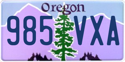OR license plate 985VXA