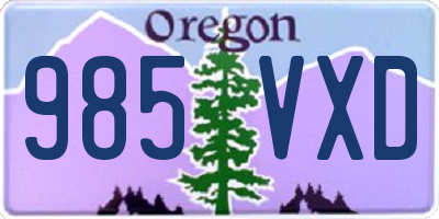 OR license plate 985VXD