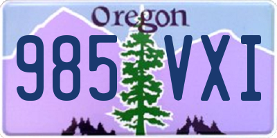 OR license plate 985VXI