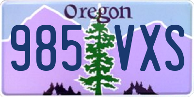 OR license plate 985VXS