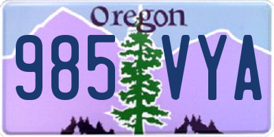 OR license plate 985VYA