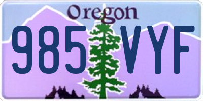 OR license plate 985VYF