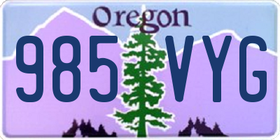 OR license plate 985VYG