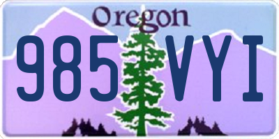 OR license plate 985VYI