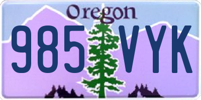 OR license plate 985VYK