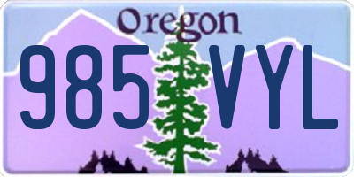 OR license plate 985VYL