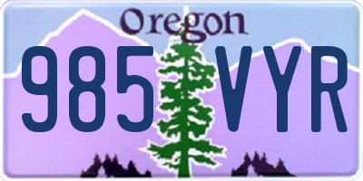 OR license plate 985VYR