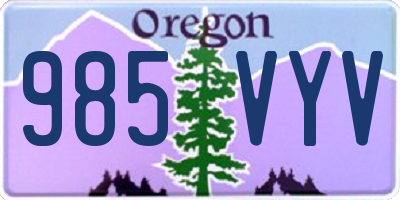 OR license plate 985VYV