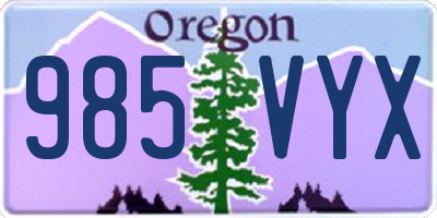 OR license plate 985VYX