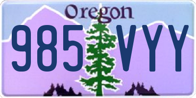 OR license plate 985VYY