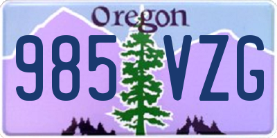 OR license plate 985VZG