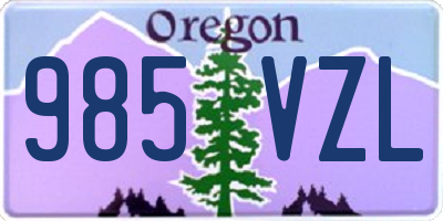 OR license plate 985VZL