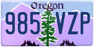OR license plate 985VZP