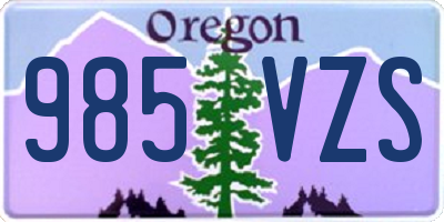 OR license plate 985VZS