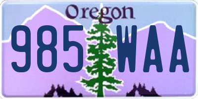 OR license plate 985WAA