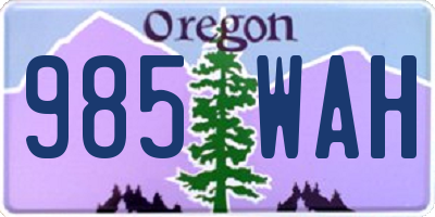 OR license plate 985WAH