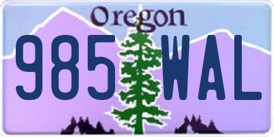 OR license plate 985WAL