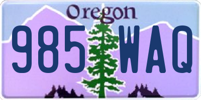 OR license plate 985WAQ