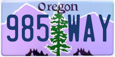 OR license plate 985WAY